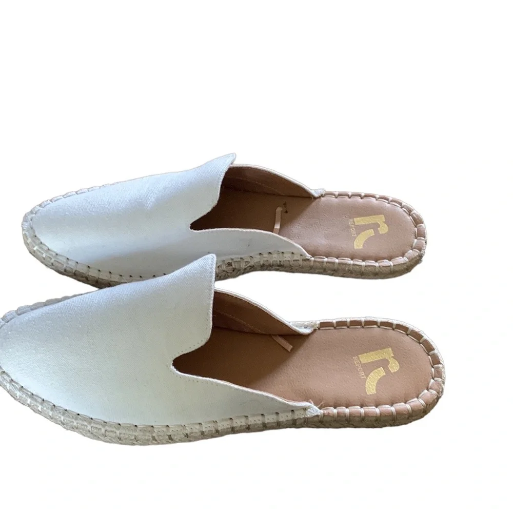 Worn‎ Once Report Espadrille Slides OFF White Canvas size 9 - Picture 3 of 6
